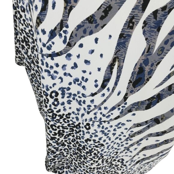 Clara Sun Woo Bouncy Knit Dolman Sleeve Lightweight Shirt Size L Animal Print - Picture 10 of 13